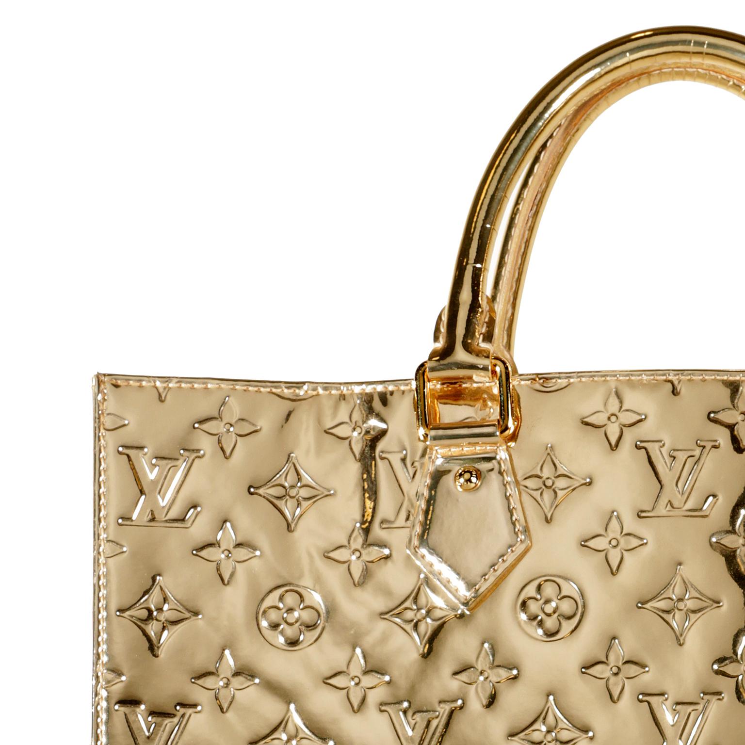 Louis Vuitton Gold Limited Edition Miroir Monogram Sac Plat Tote 3