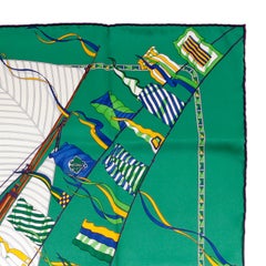 Hermès Green Claque au Vent 60 cm Silk Scarf