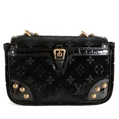 Louis Vuitton Black Noir Monogram Velours Irvine Bag