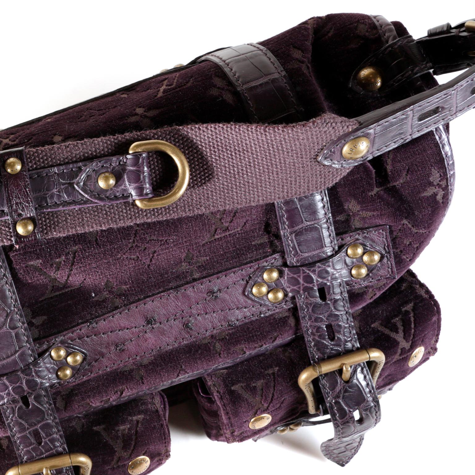 Louis Vuitton Eggplant Purple Monogram Velours Clyde Bag 4