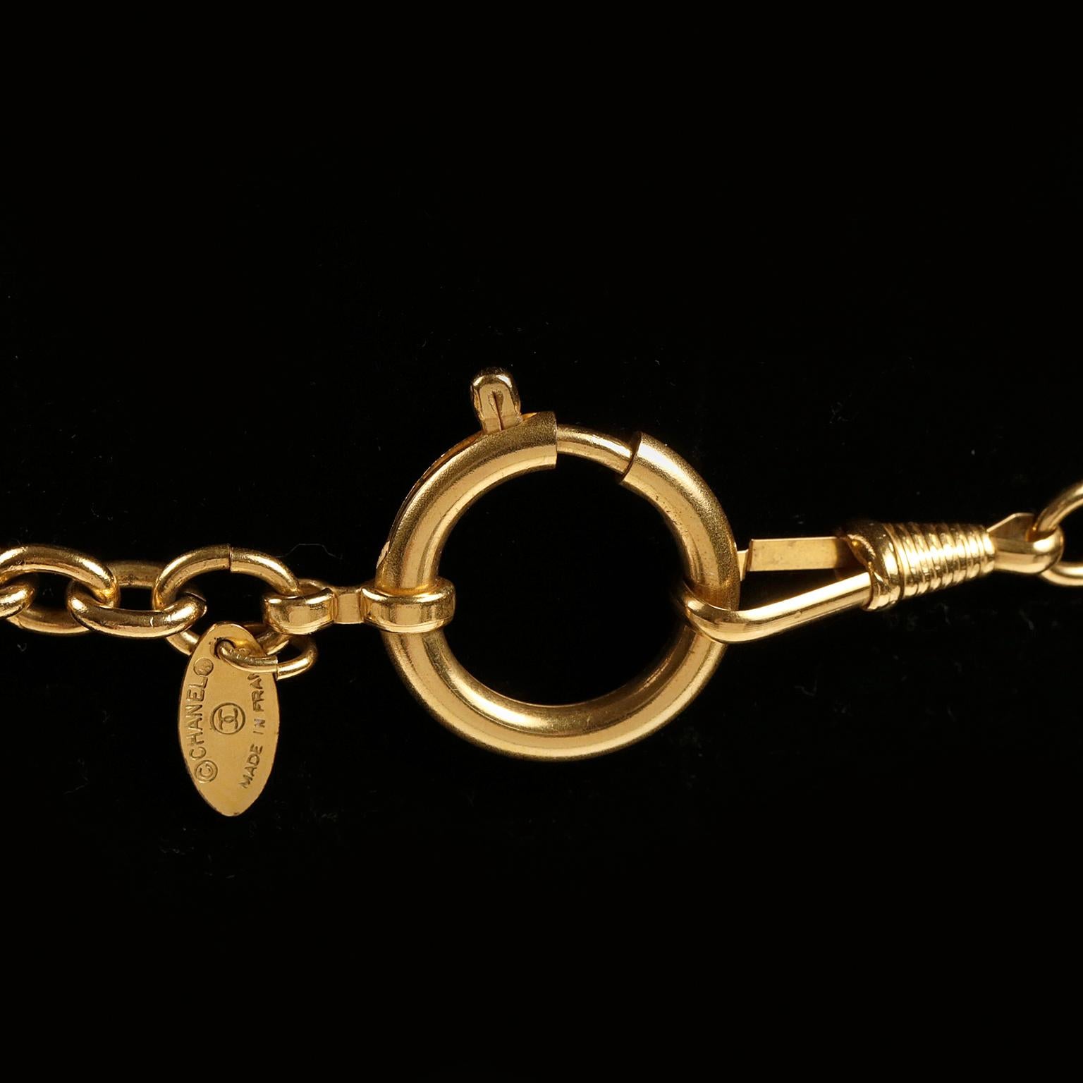 Chanel Gold Lion Sun Medallion Leo Necklace- 1980's 1