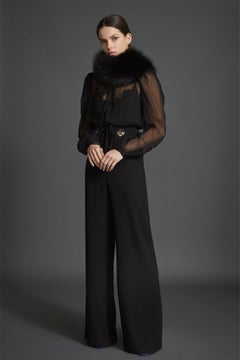 Verheyen London Circle Stand up Collar in Black Fox Fur & Silk Lining