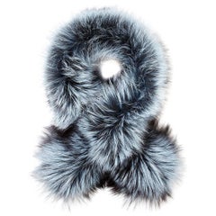 Verheyen London Lapel Cross-through Collar in Iced Topaz Fox Fur & Silk Lining