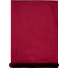 Verheyen London Mink Fur Trimmed Cashmere Shawl Scarf in Burgundy - Brand New