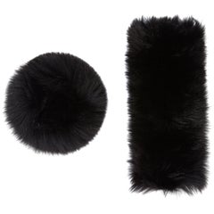 Verheyen London Snap on Fox Fur Cuffs in Black 
