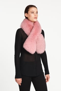 Verheyen London Lapel Cross-through Collar in Rose Petal in Fox Fur