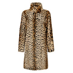 Verheyen London High Collar Leopard Print Coat in Natural Goat Hair Fur Verheyen London High Collar Leopard Print Coat in Natural Goat Hair Fur