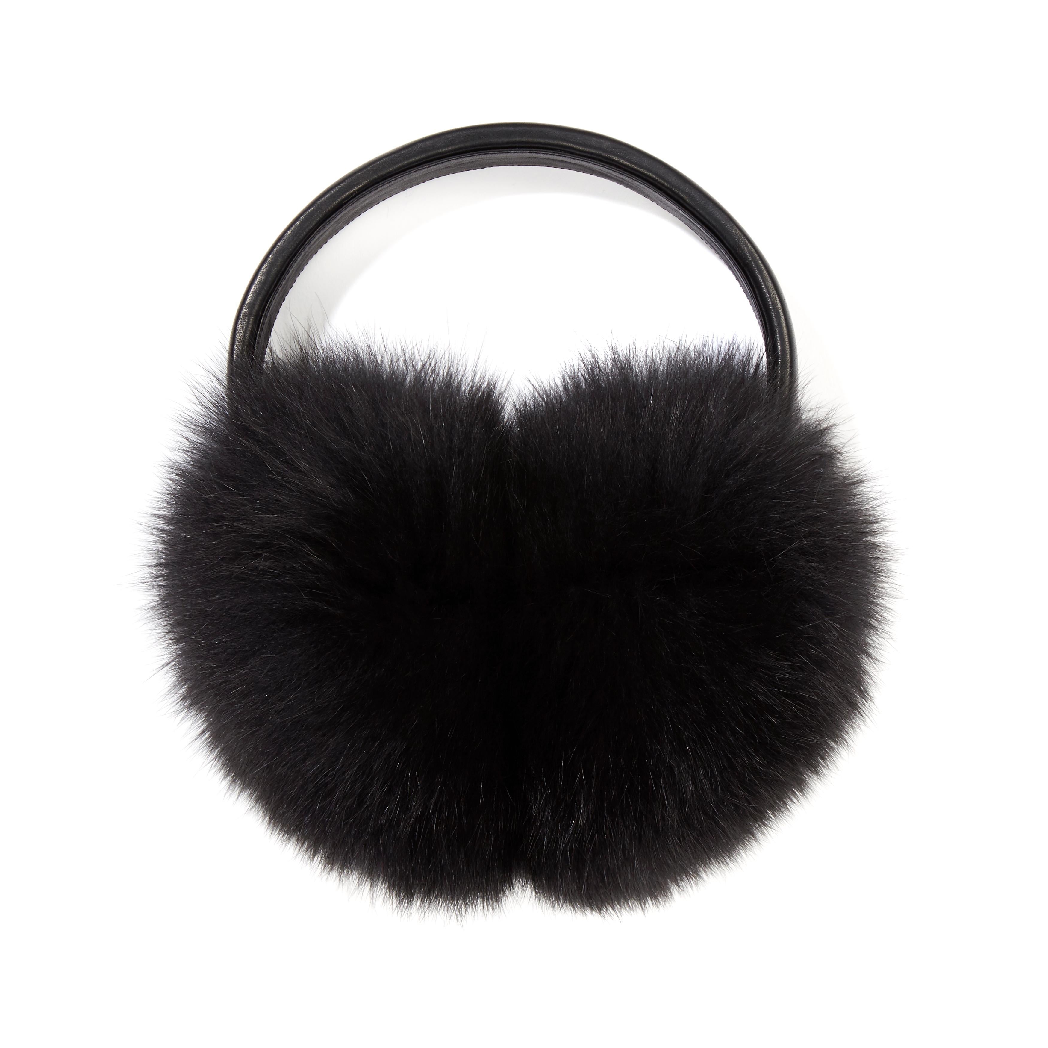 Verheyen London Ear Muffs in Black Fox Fur  1