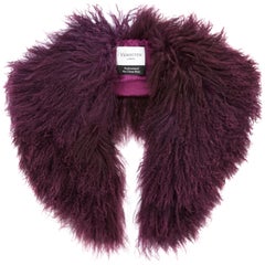 Verheyen London Shawl Collar in Garnet Burgundy Mongolian Lamb Fur