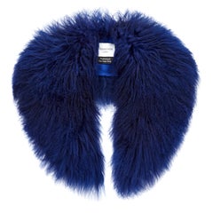 Verheyen London Shawl Collar in Sapphire Mongolian Lamb Fur lined in silk