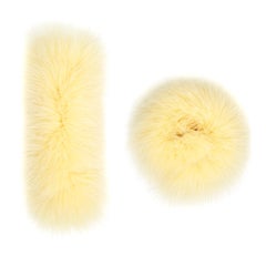 Verheyen London Snap on Fox Fur Cuffs in Pale Yellow