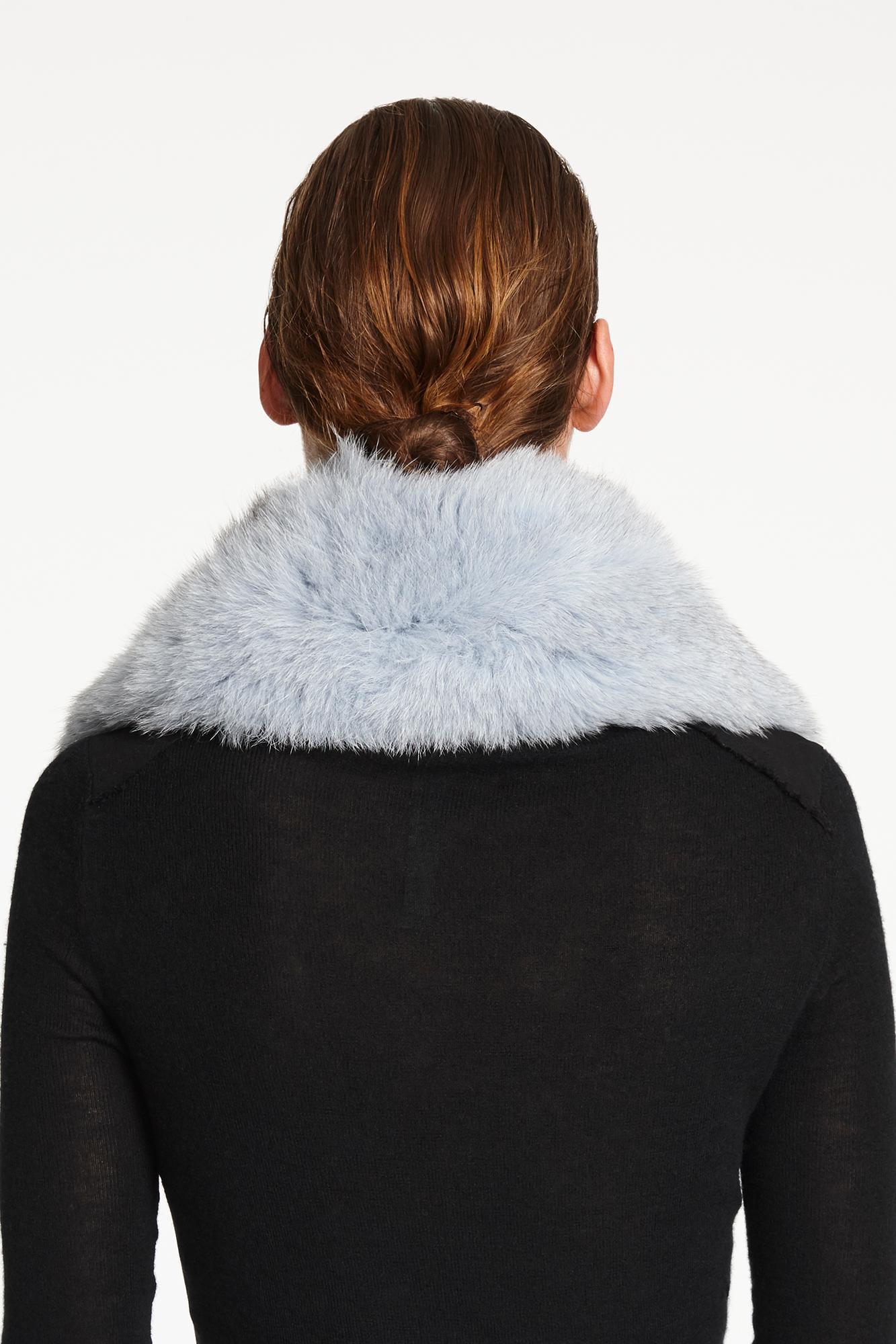 Verheyen London Peter Pan Collar in Iced Blue Fox Fur & lined in silk  2