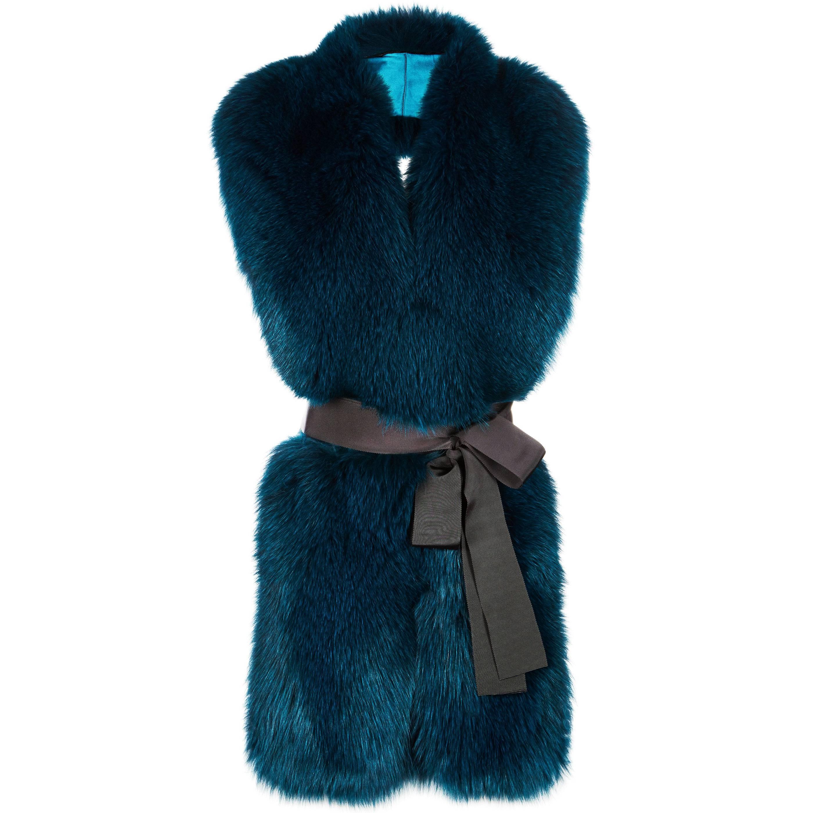 The perfect Christmas gift for someone special - monogramming available on request. 
The Legacy Stole is Verheyen London’s versatile design to be worn from day to night. Crafted in the finest dyed fox fur and lined in coloured silk satin.  A