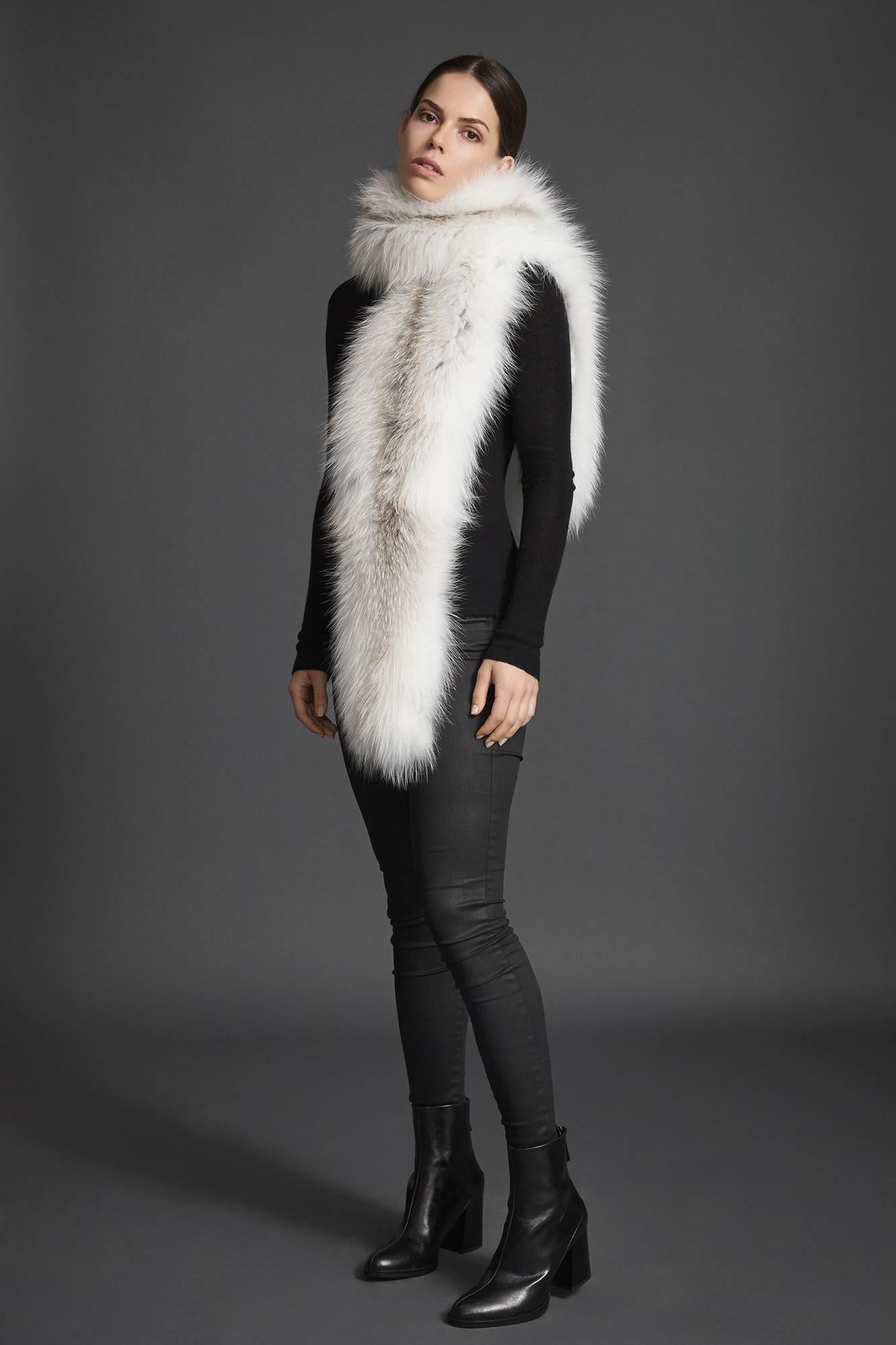 Verheyen London Legacy Stole in Natural Fawn Light Fox Fur - Silk &Monogramming  5