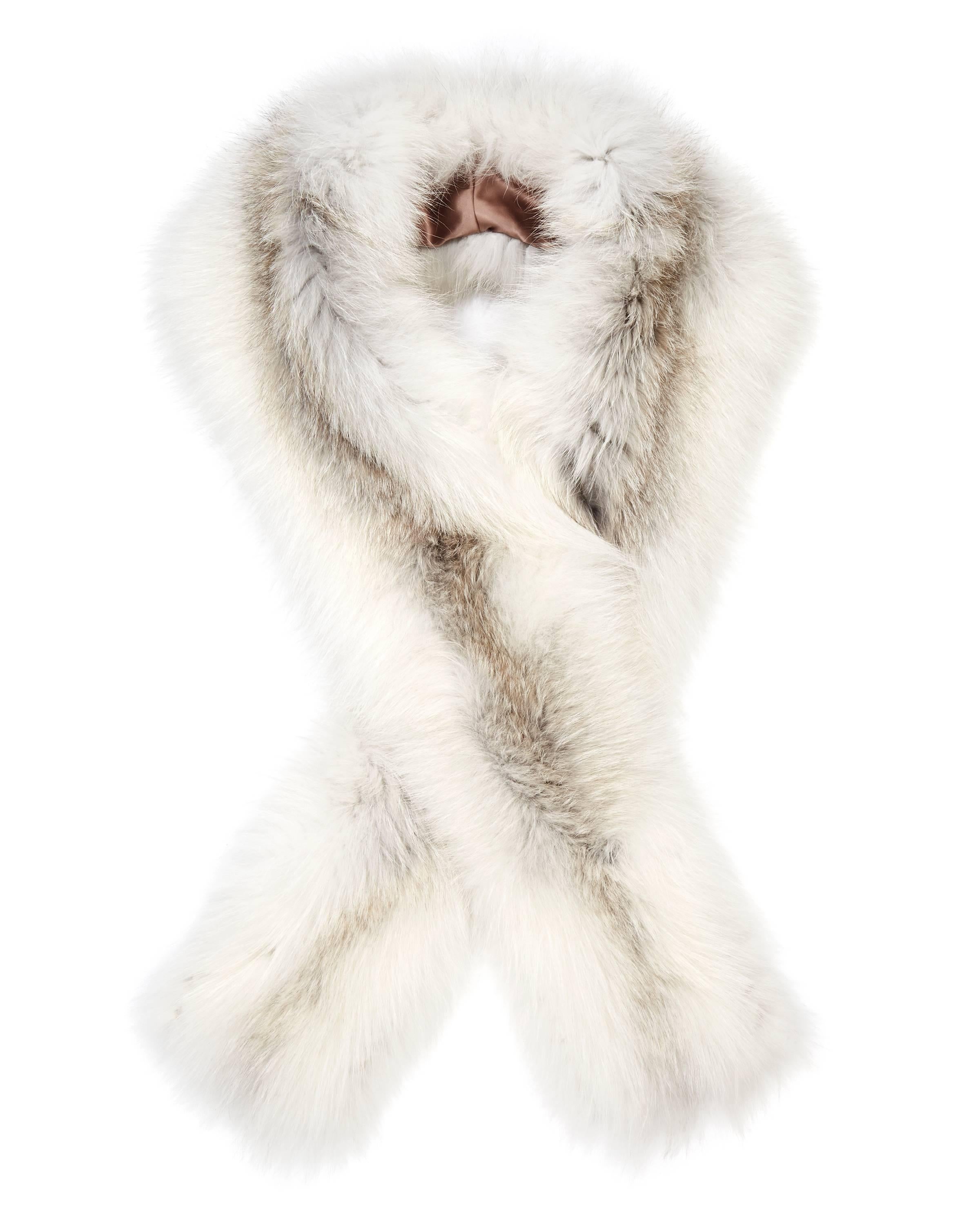 Verheyen London Legacy Stole in Natural Fawn Light Fox Fur - Silk &Monogramming  7