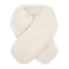 Verheyen London Lapel Cross-through Collar in Pearl White Fox Fur Brand New 