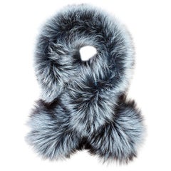 Verheyen London Lapel Cross-through Collar in Iced Topaz Fox Fur - Brand New 