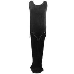 Mariano Fortuny Midnight Black Silk Peplos 9