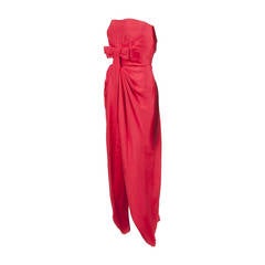 1990s Scaasi Dynamic Red Dress