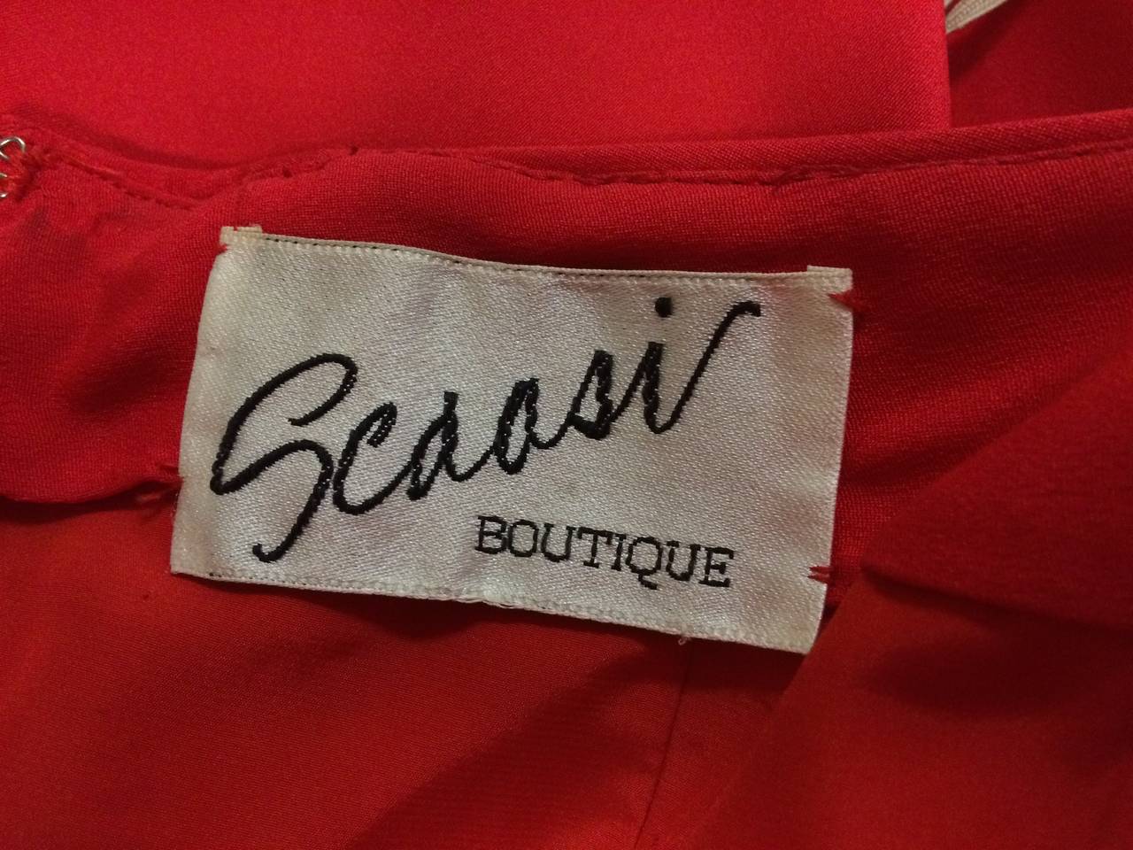 1990s Scaasi Dynamic Red Dress 1