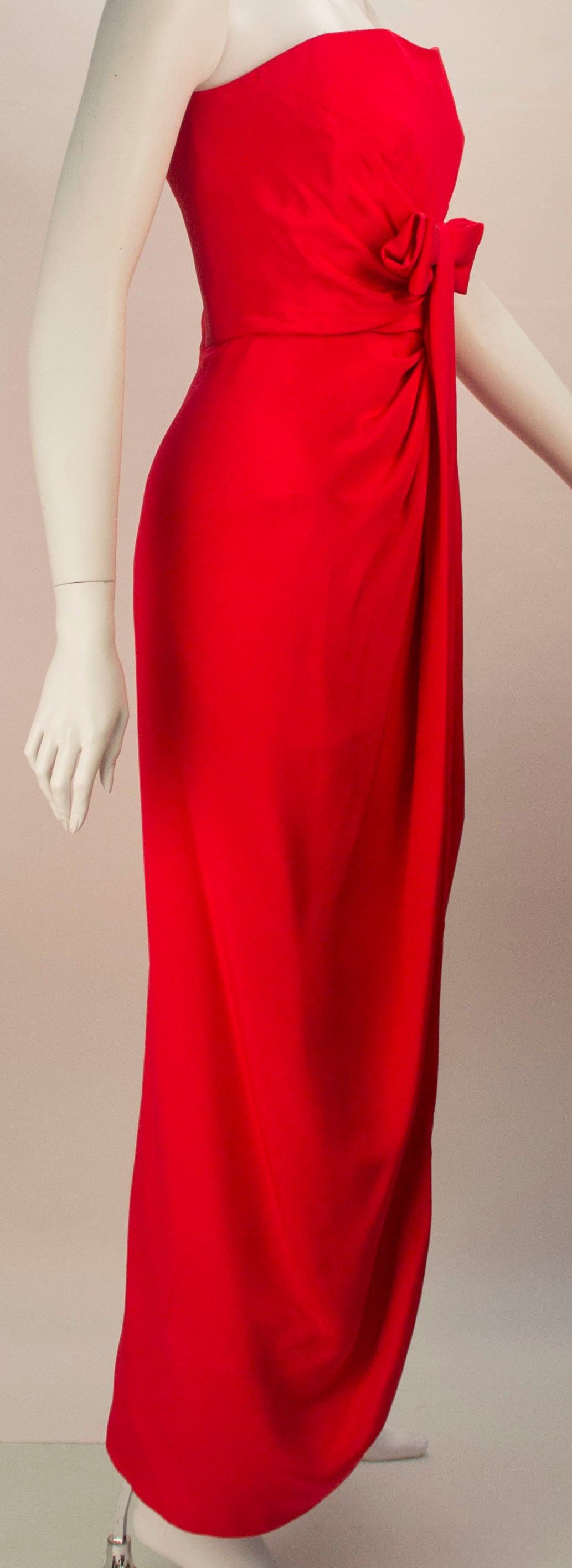1990s Scaasi Dynamic Red Dress In Excellent Condition In Houston, TX