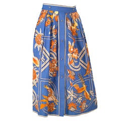 1980's Hermes "Caraibes" cotton skirt