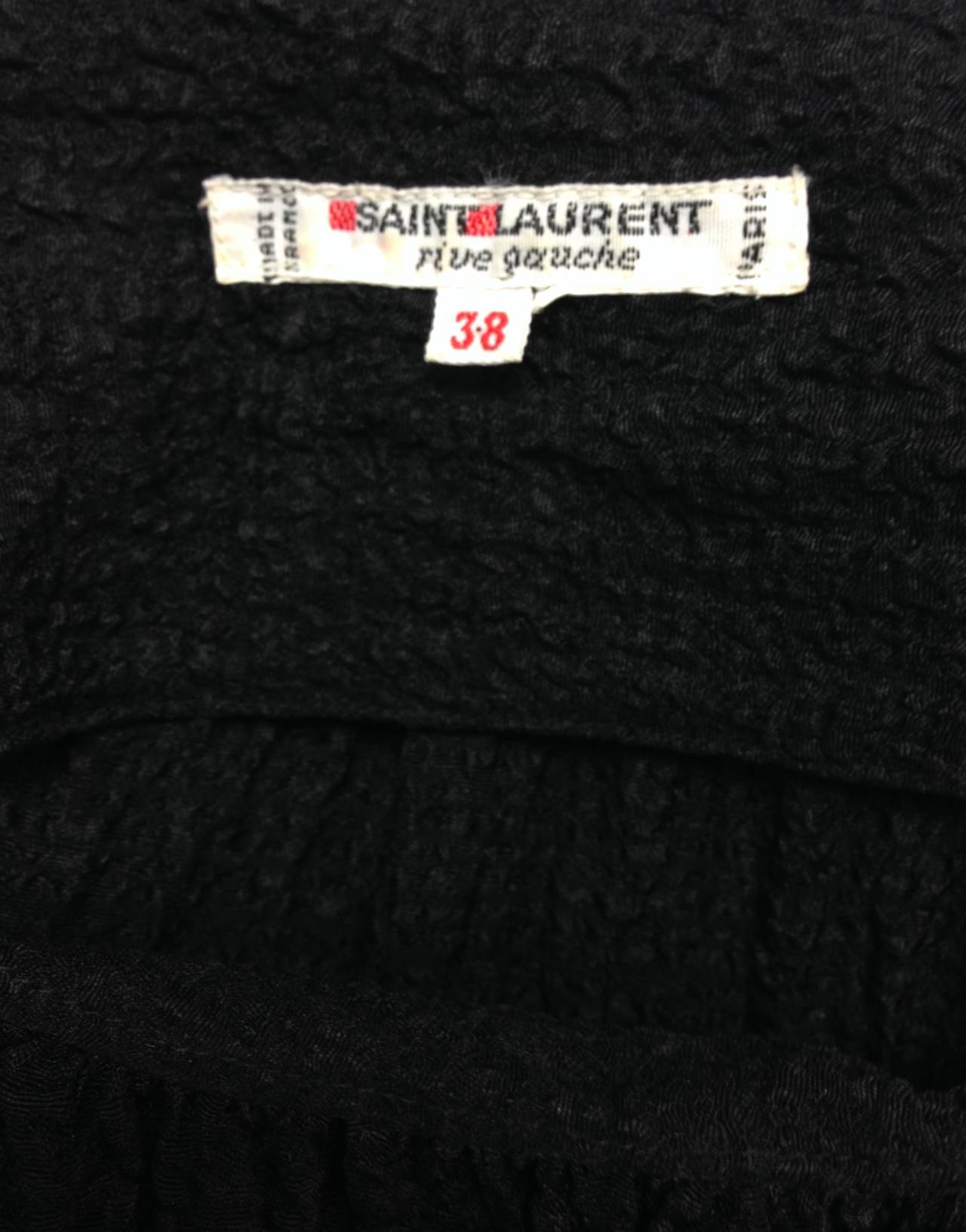 1970s Yves Saint Laurent Black Blouse For Sale 1