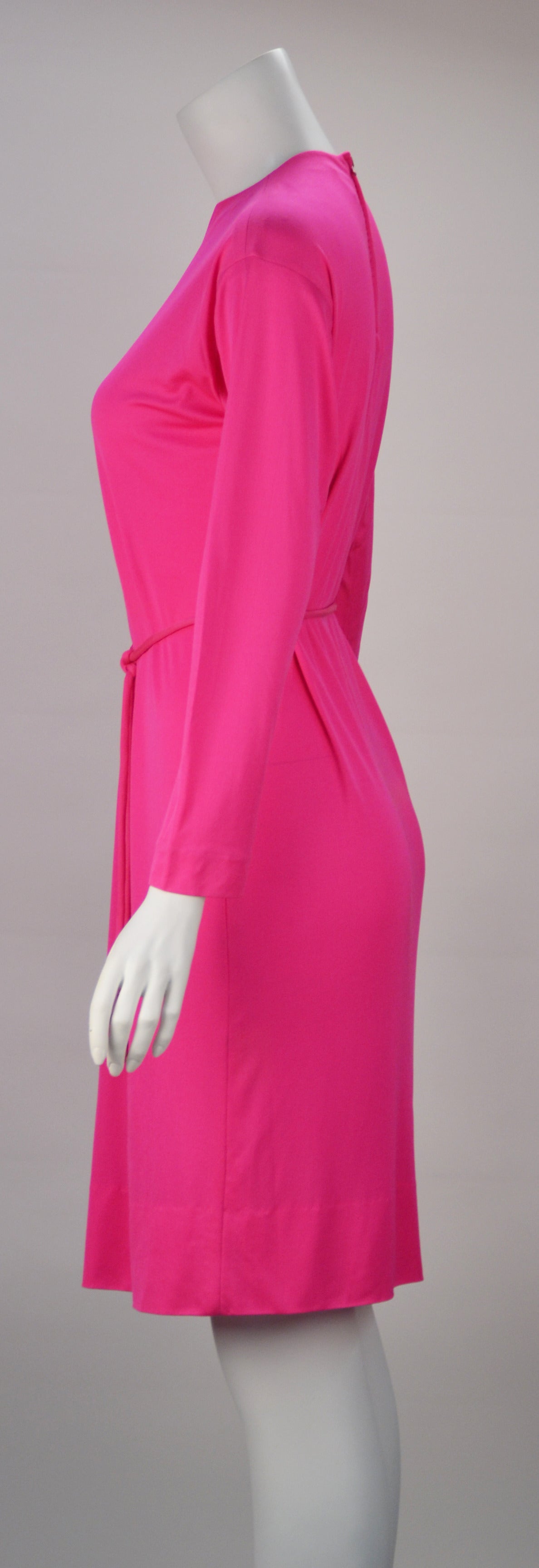 1960s Hot Pink Pucci Silk Knit Dress and Coppola e Toppo Belt In Excellent Condition In Houston, TX