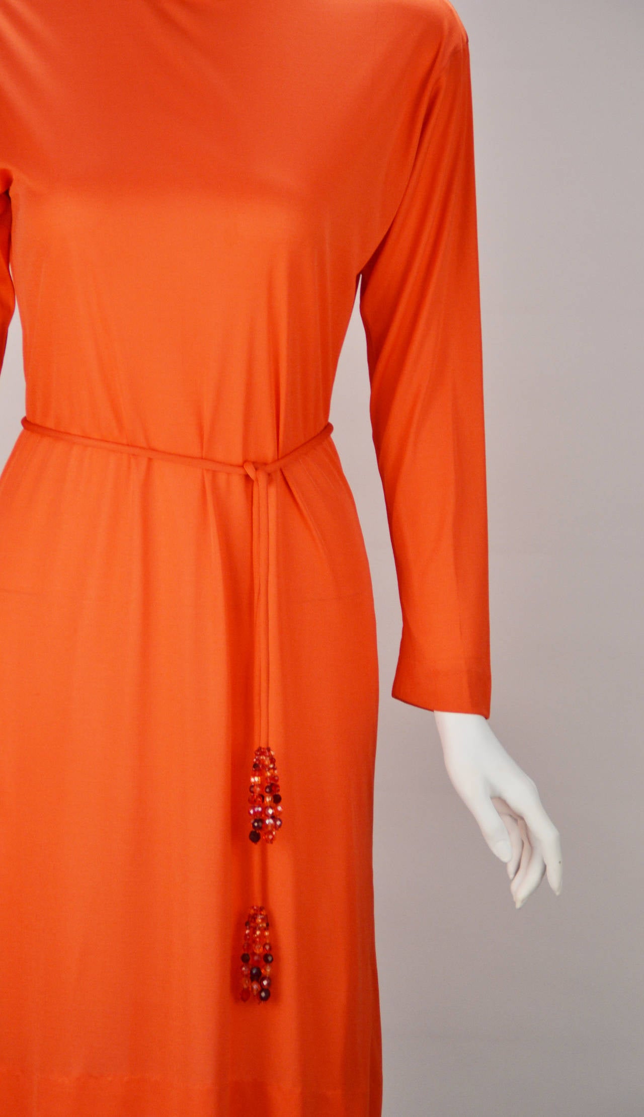 Red 1960s Pucci Coral Silk Knit Dress and Coppola e Toppo Belt