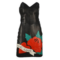 Retro 1990's Michael Hoban North Beach True Love Leather Dress