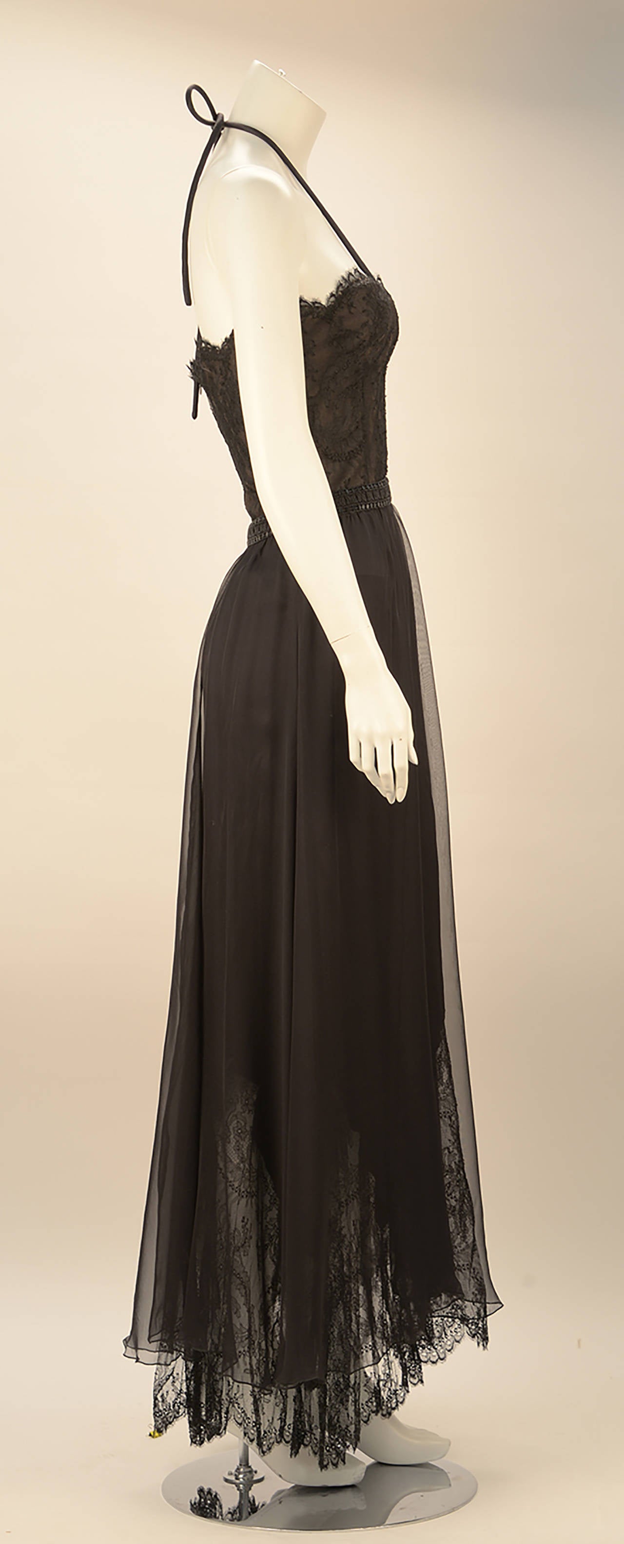 Beautiful elegant black silk dress.  This 