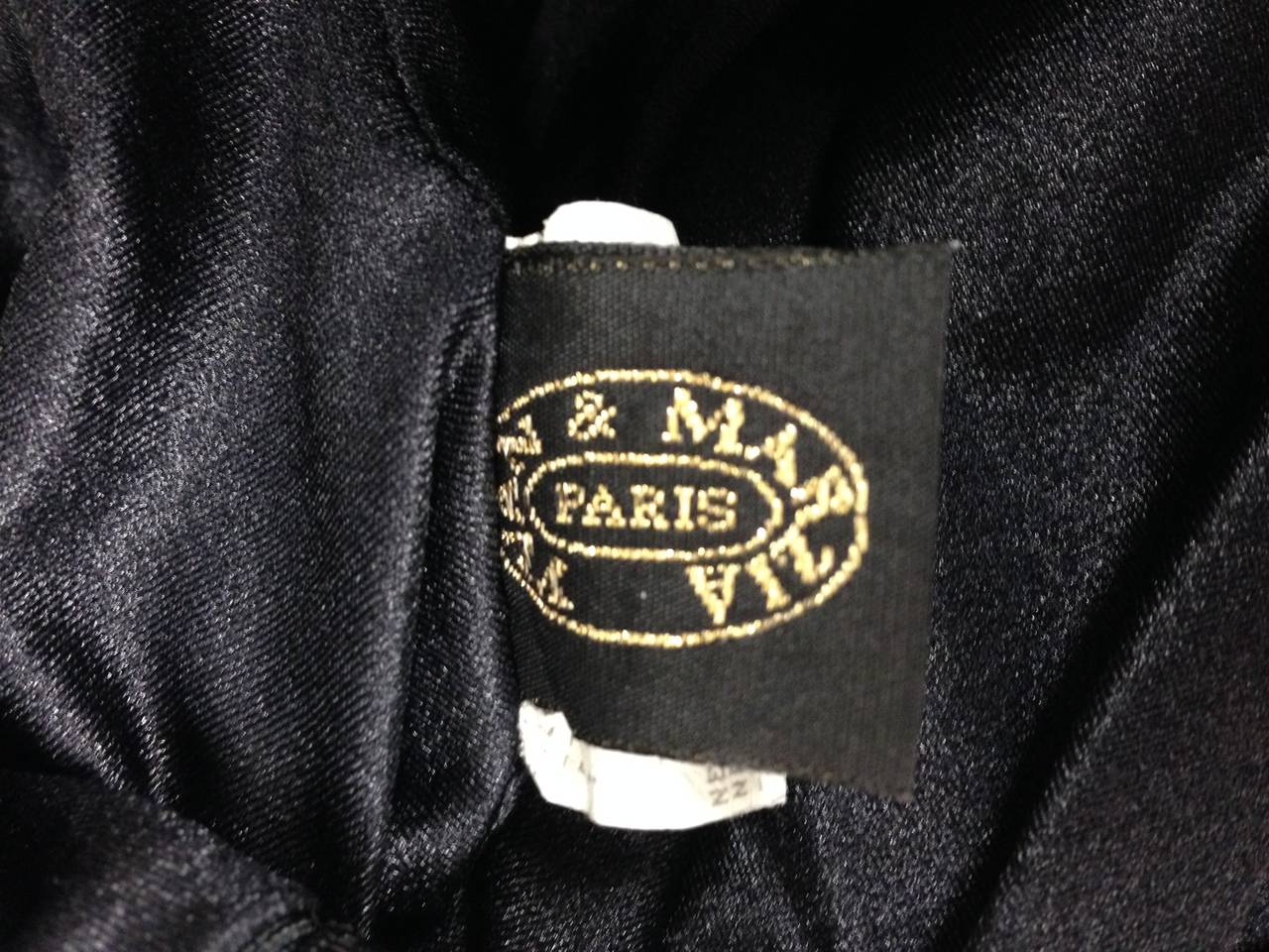 Black 1980s Yvan & Marzia Paris Floral Stretch Knit Dress