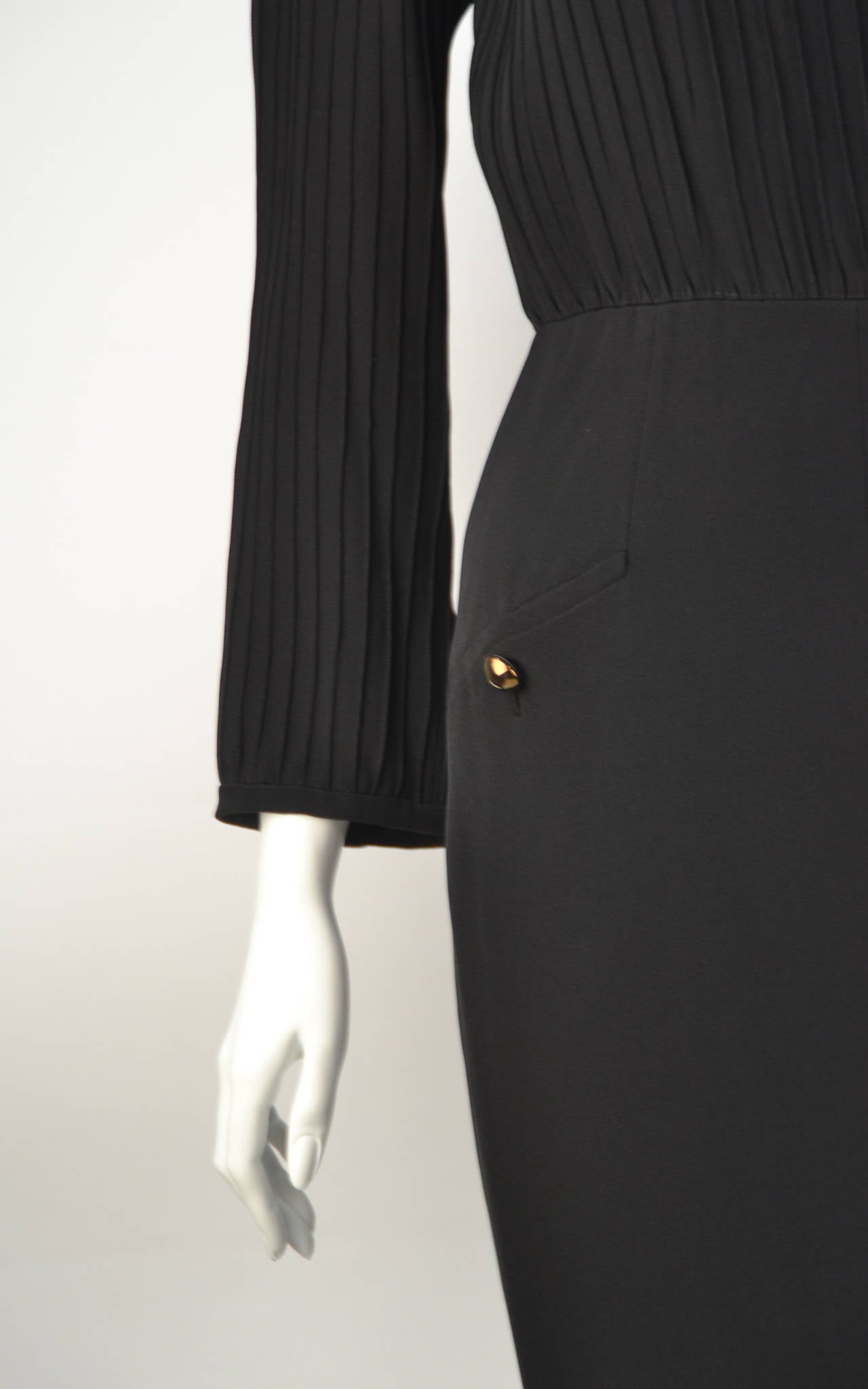 1960s Louis Feraud Black Dress In Excellent Condition In Houston, TX