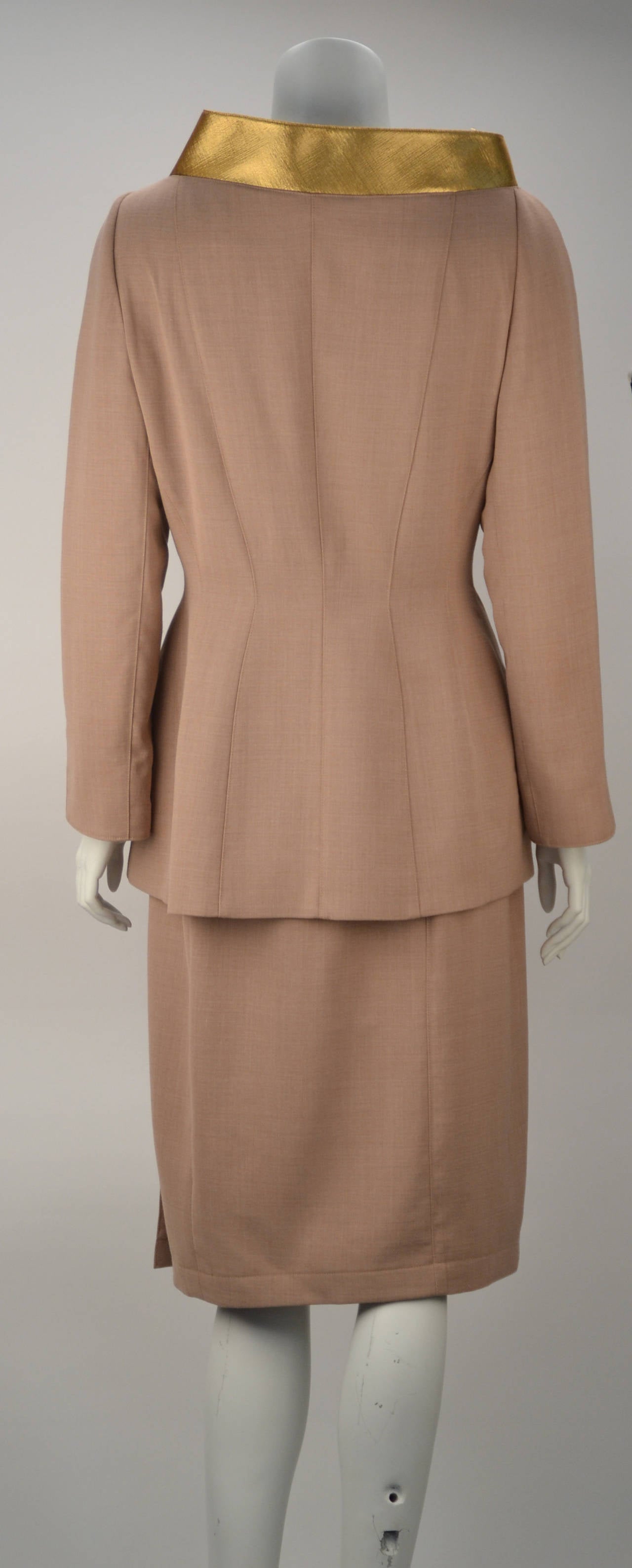 Brown 1990's Thierry Mugler Couture Wool Suit