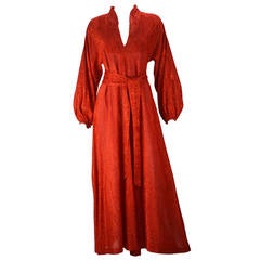 Vintage Halston Red Metallic  IV Dress, 1970s