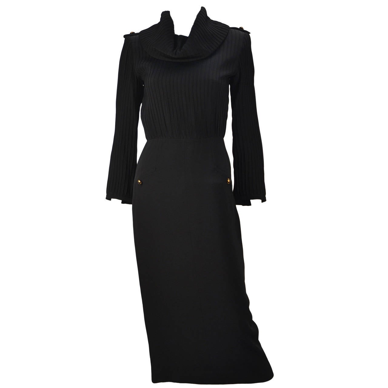 1960s Louis Feraud Black Dress