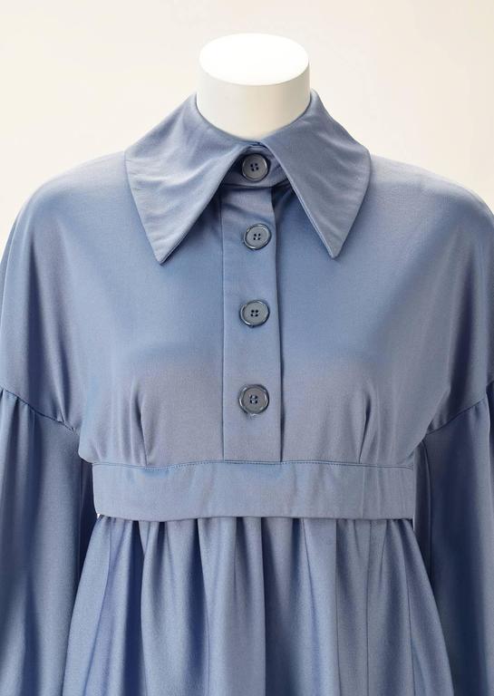 Jean Varon Periwinkle Blue Long Sleeve Dress, 1970s For Sale at 1stdibs