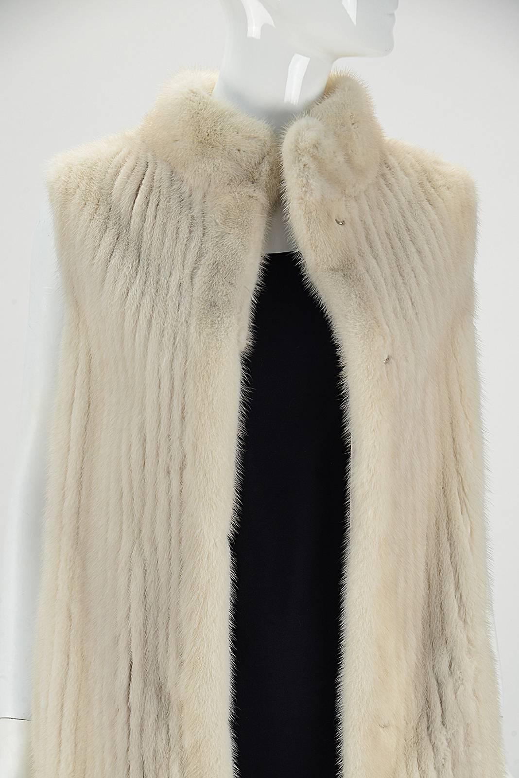 1960s Vintage Mink Sleeveless Coat / Vest In Excellent Condition In Houston, TX