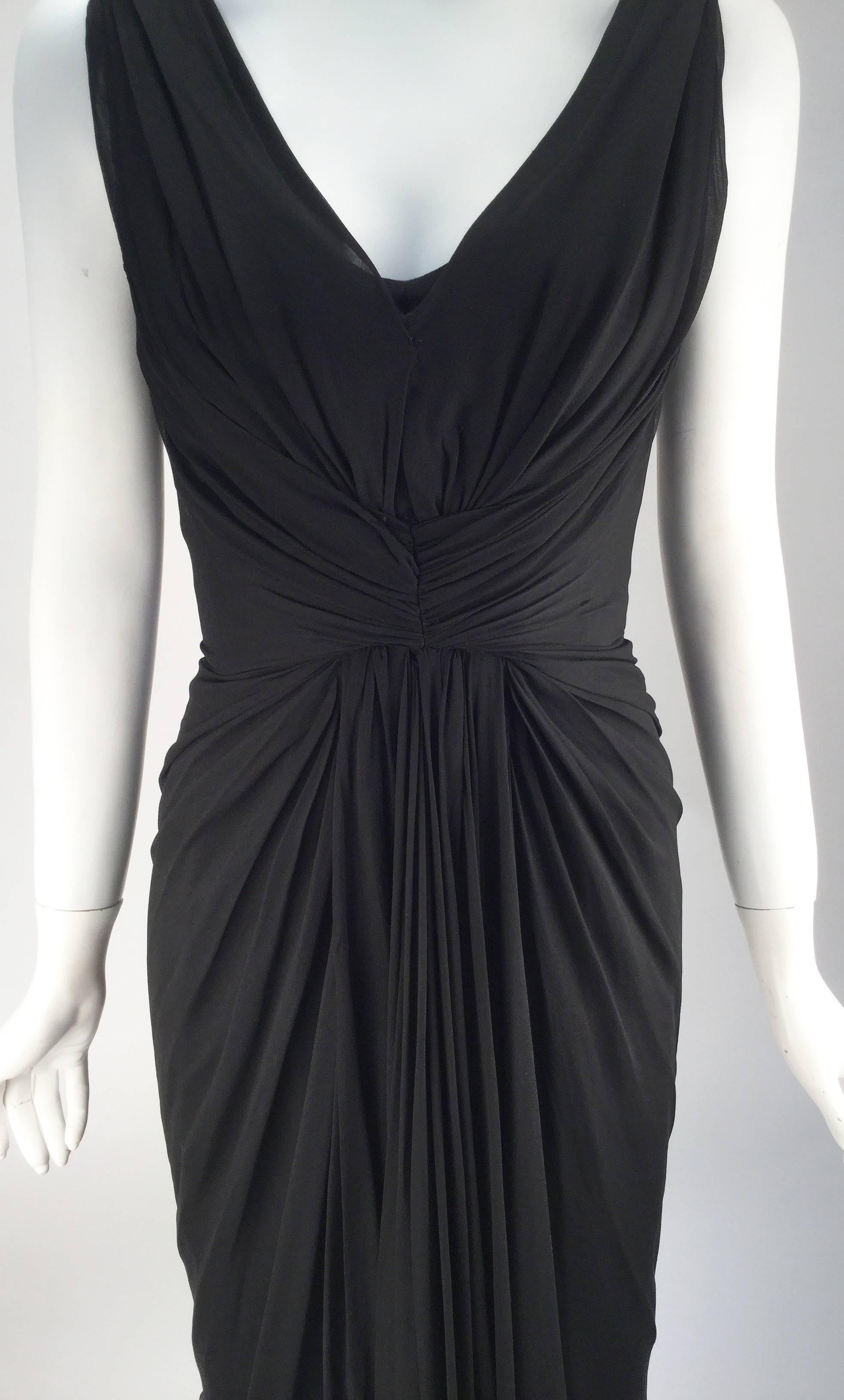 1960s Jobere Black Silk Cocktail Dress  For Sale 1