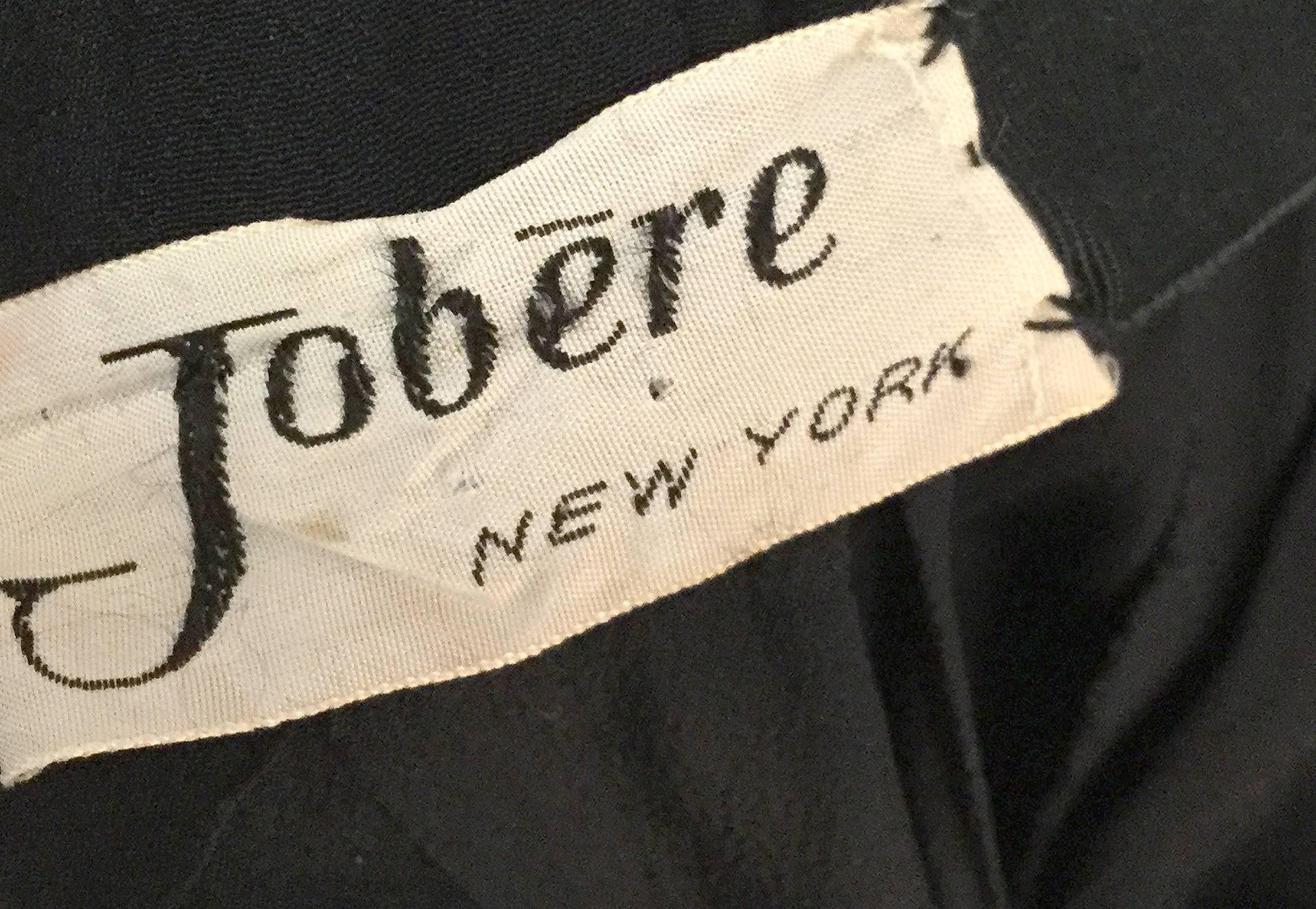 1960s Jobere Black Silk Cocktail Dress For Sale 2