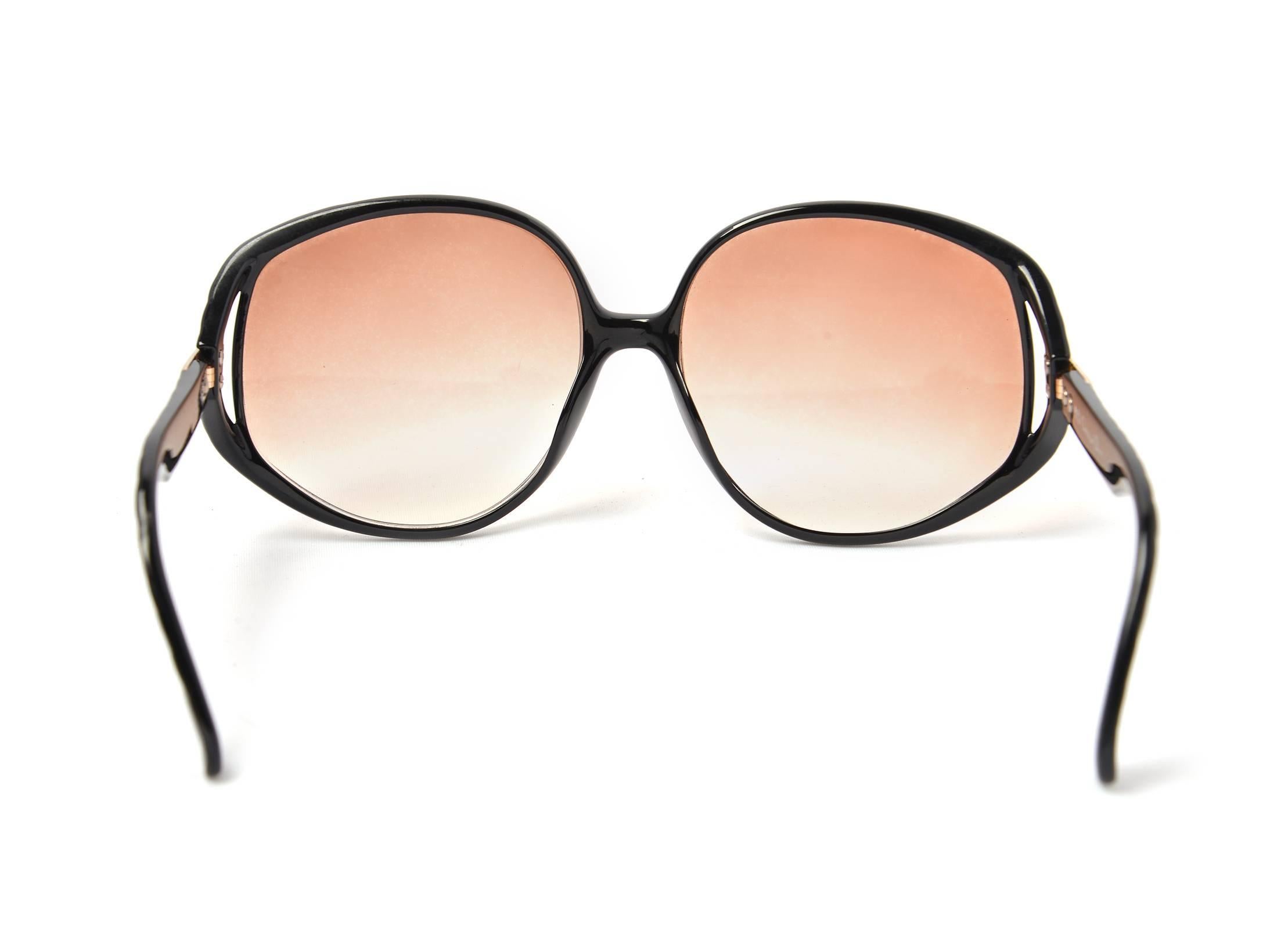 Orange 1980s Christian Dior Black Logo Sunglasses Frames Germany