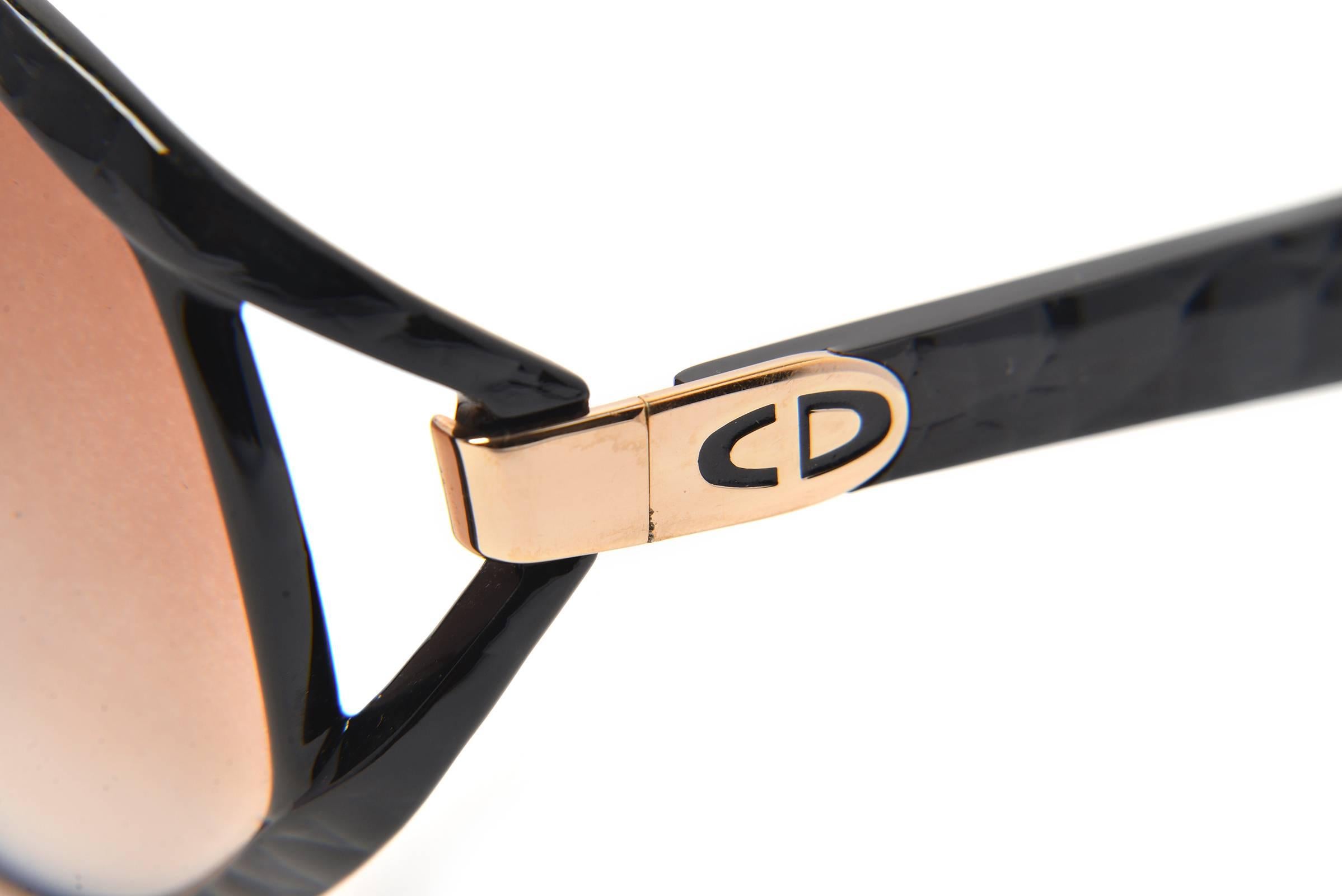 1980s Christian Dior Black Logo Sunglasses Frames Germany 3