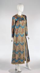Gold blue and copper Metallic Caftan, 1960s