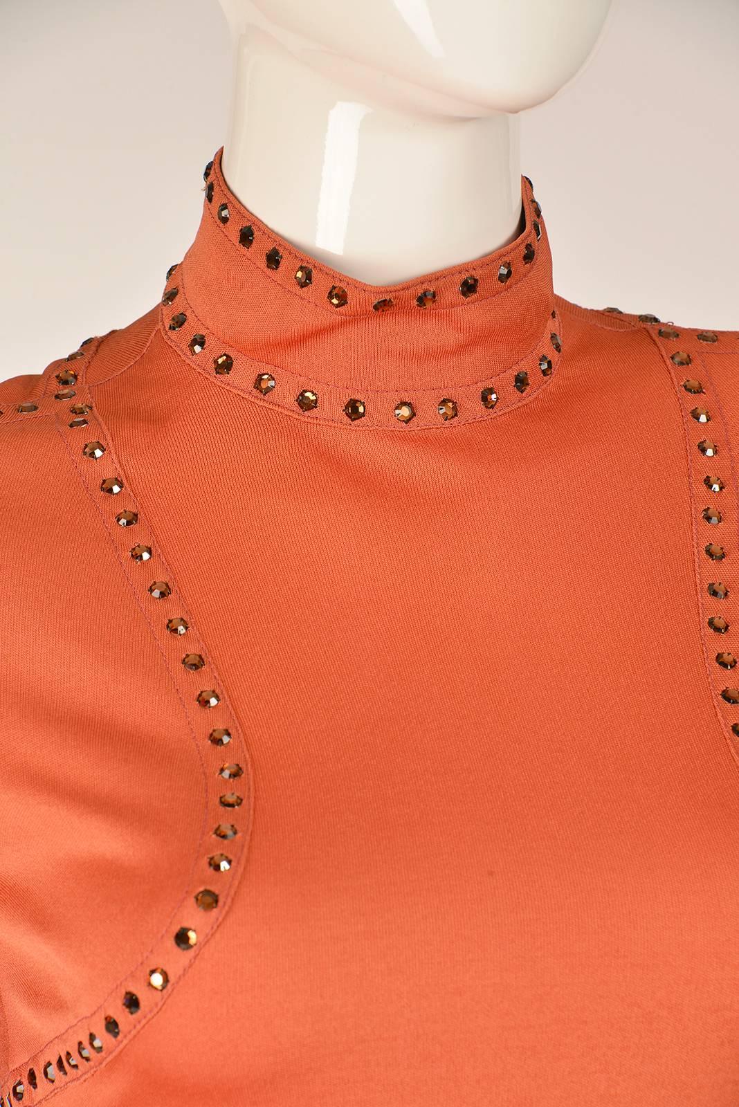 orange rhinestone dress