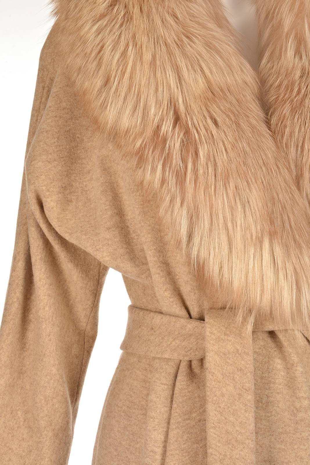 camel color fur coat