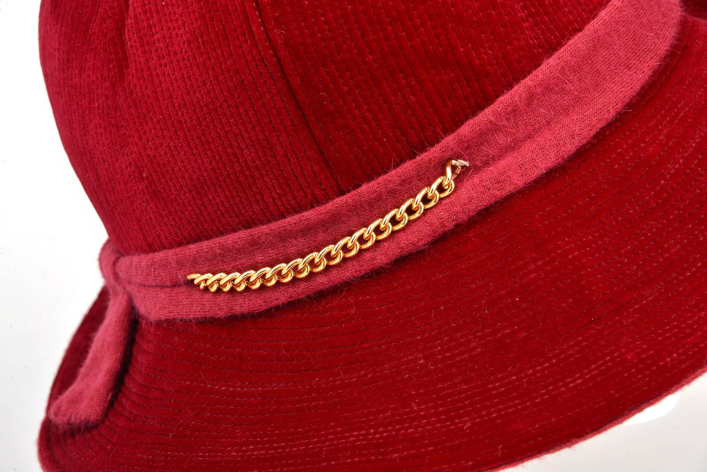 1970s Atelier Lucas Cranberry Red Hat 2