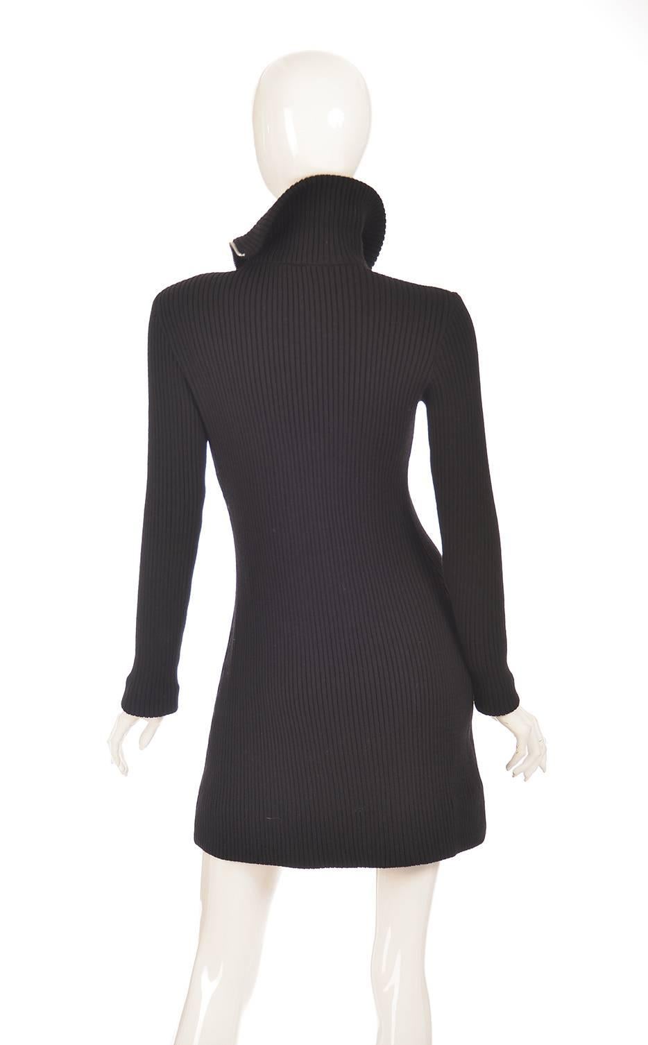 1960s Rudy Gernreich for Harmon Knitwear Full Pull Zipper Sweater Dress In Excellent Condition In Houston, TX