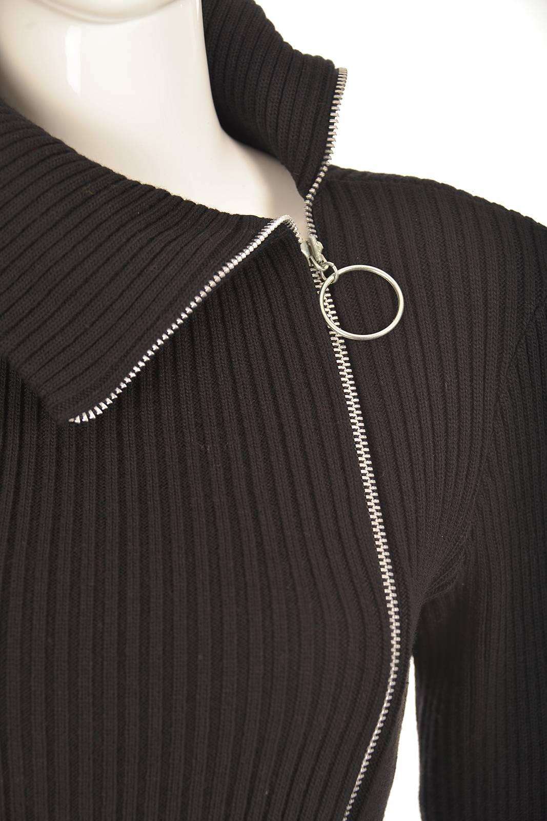 Women's 1960s Rudy Gernreich for Harmon Knitwear Full Pull Zipper Sweater Dress