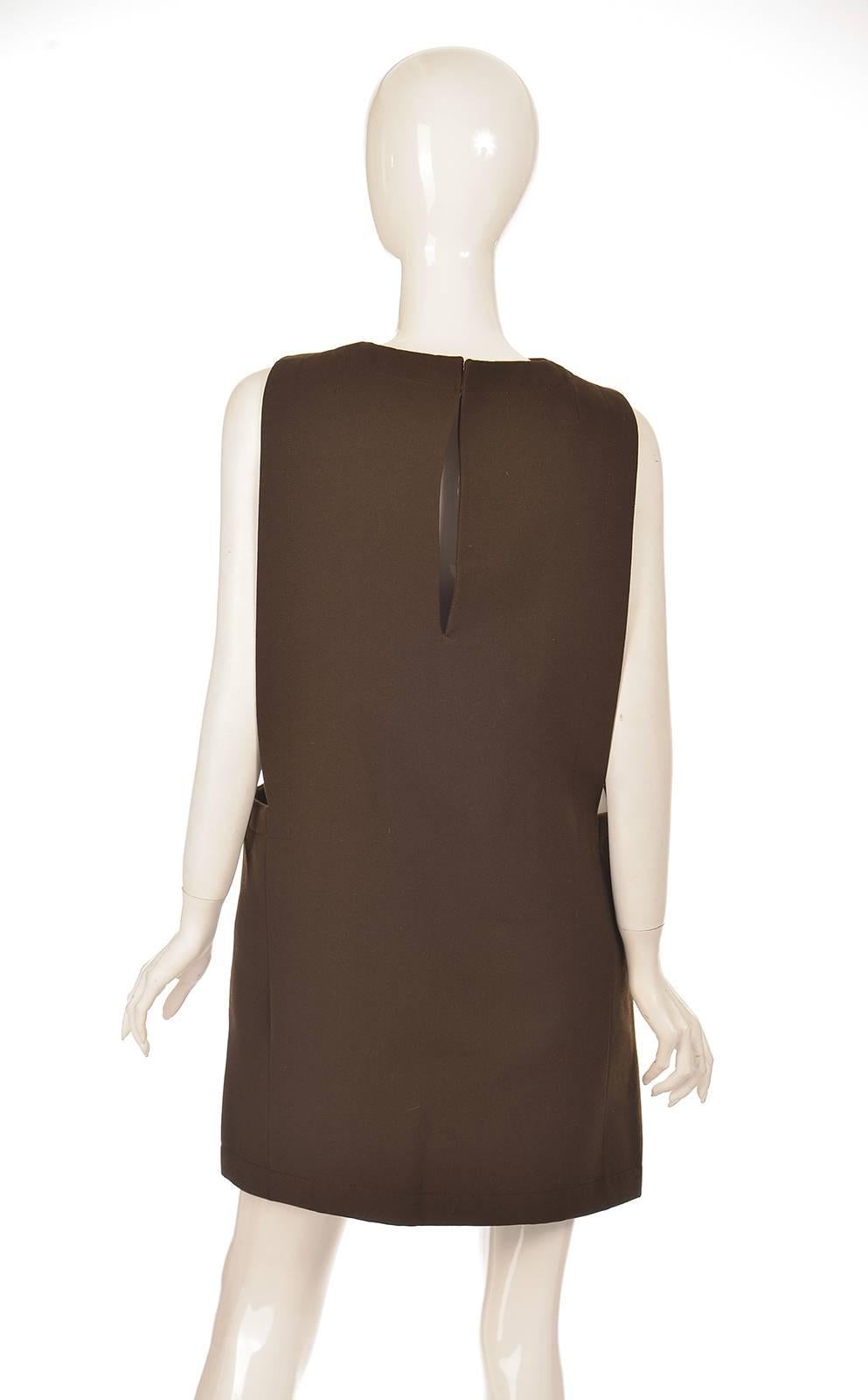 1960s Pierre Cardin Mod Narrow-Front Pinafore Jumper In Excellent Condition In Houston, TX