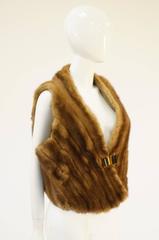 Vintage Golden Mink Designer Vest with Lucite Closure from Neiman-Marcus